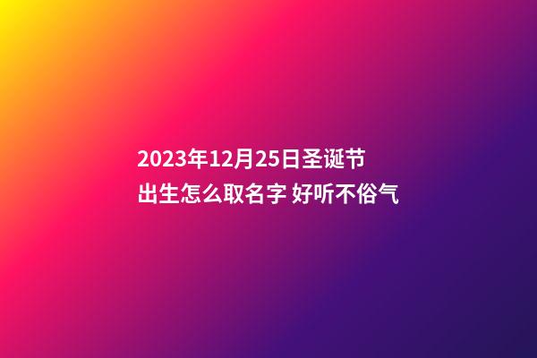 2023年12月25日圣诞节出生怎么取名字 好听不俗气